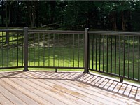 <b>Black aluminum railing with black balusters</b>